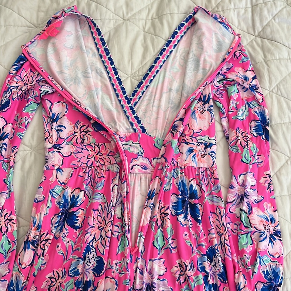 Lilly Pulitzer Carmilla Dress Pink Isle Last Bud Not Least 2 Preppy Coastal - Picture 10 of 16